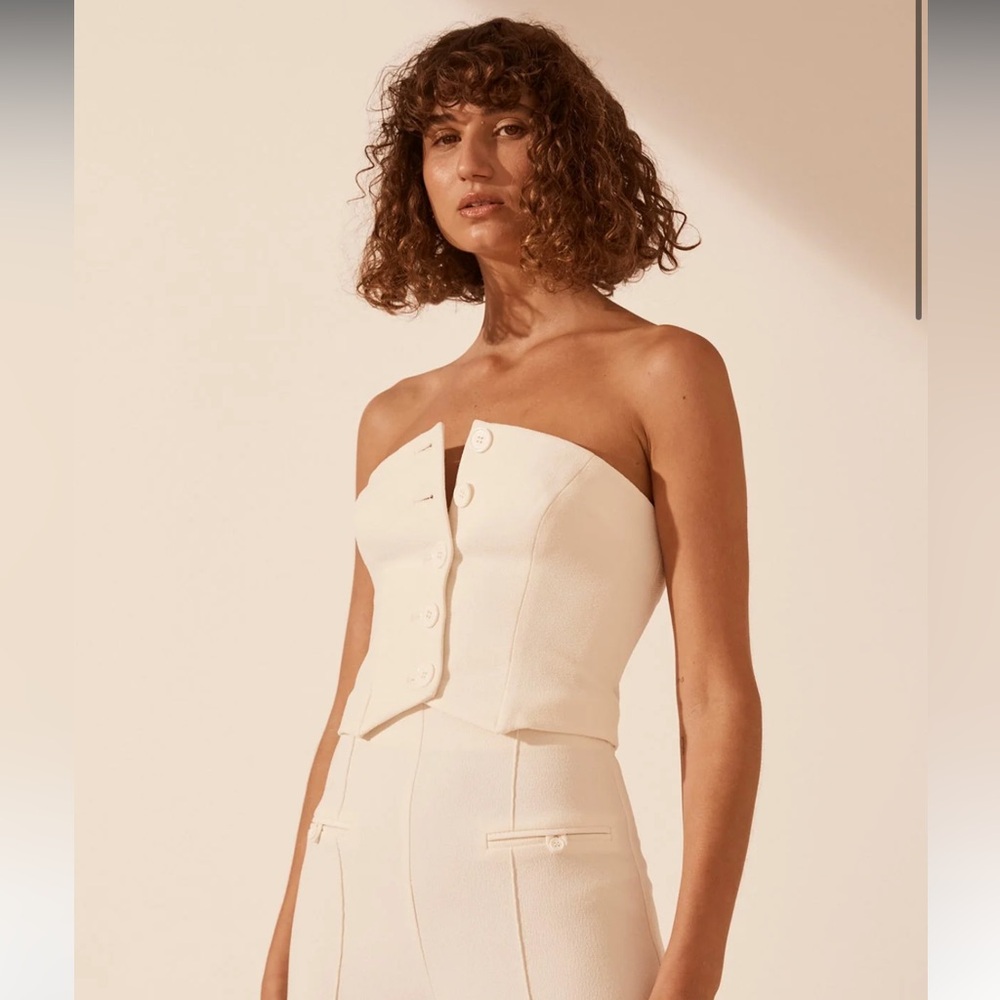 NWT Shona Joy Amura Cream Button Up Bodice